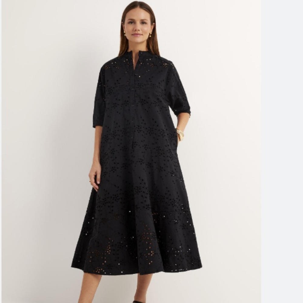 Ted Baker London Black Eyelet Maxi Dress